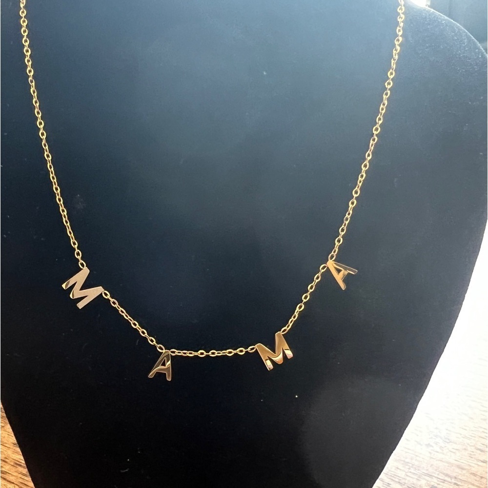 18k gold plated stainless steel Mama Necklace waterproof tarnish resistant